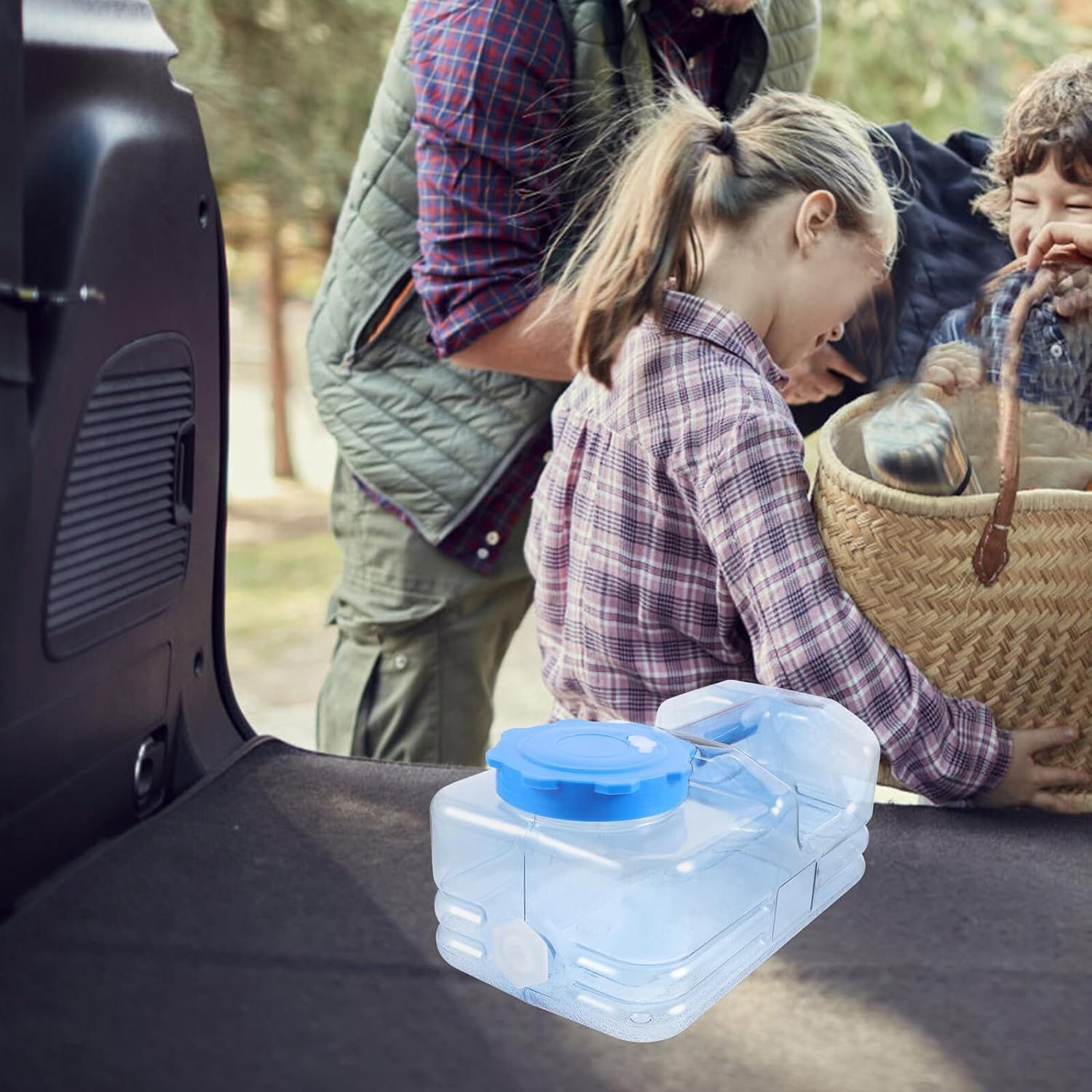 Portable Large Capacity Water Container with Handle Reusable Storage Jug for Camping Hiking Car Outdoor Use