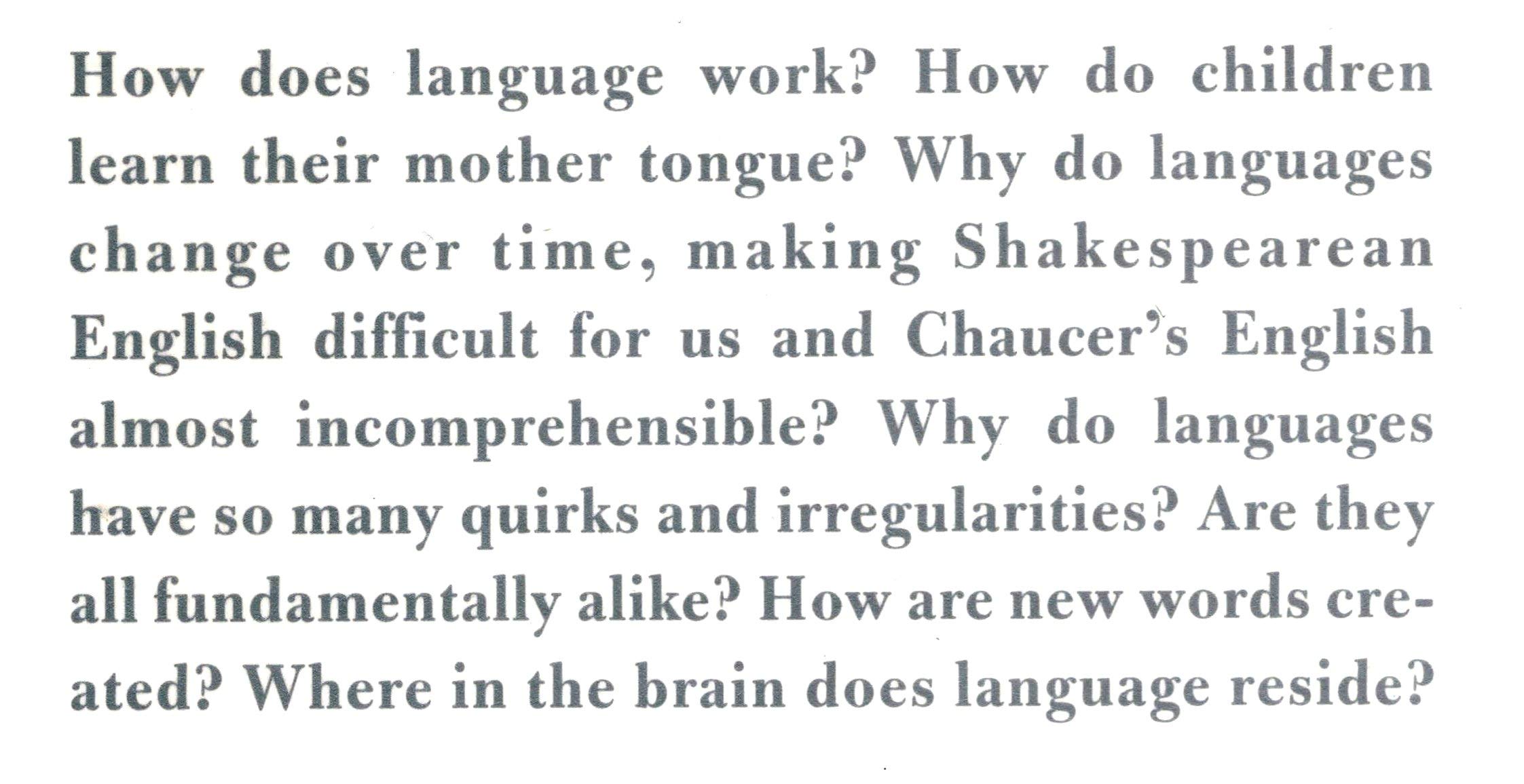 Words And Rules. The Ingredients Of Language