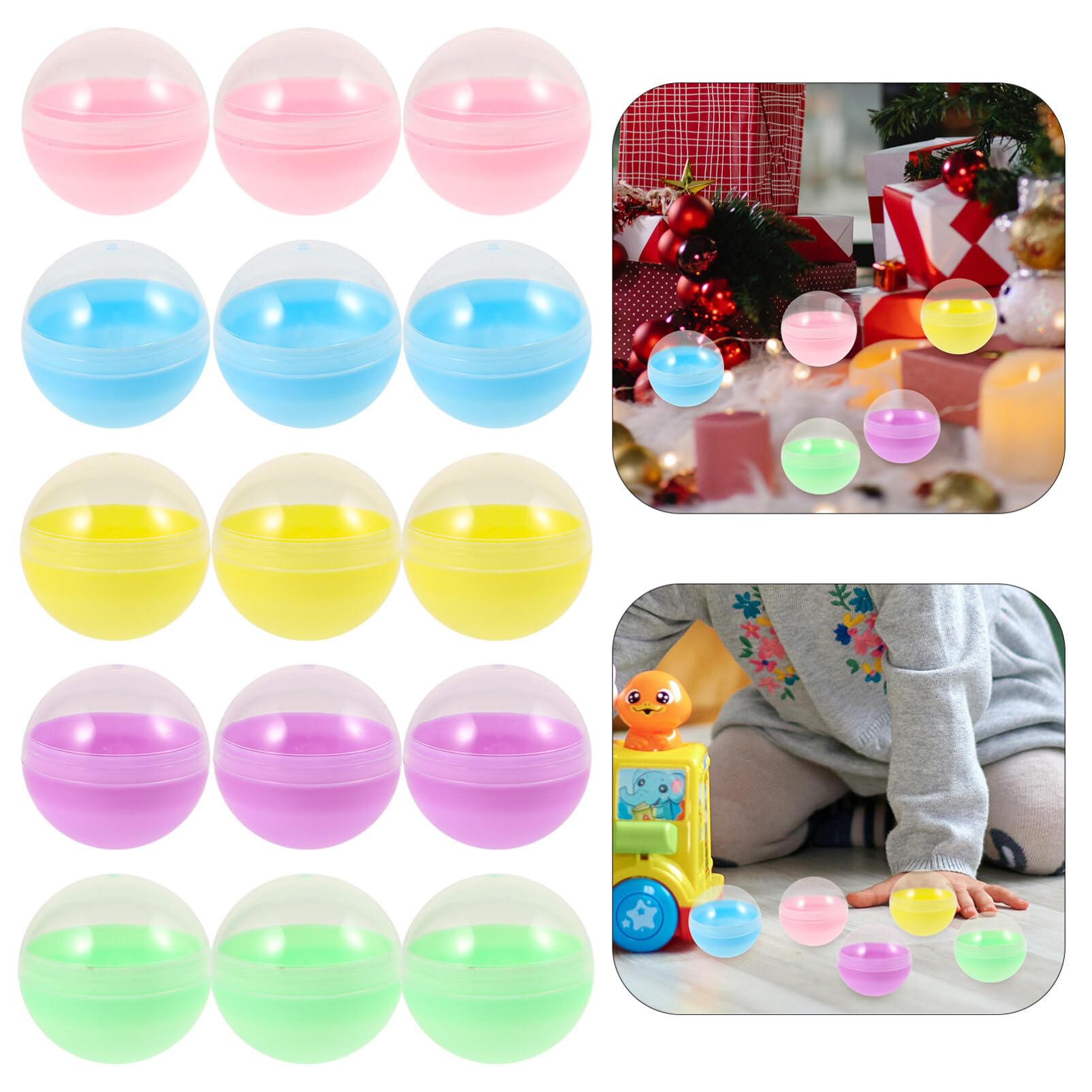 ABOOFAN Lot de 50 capsules à remplir - En plastique - Pour distributeur automatique - Boules torsadées - 5 cm