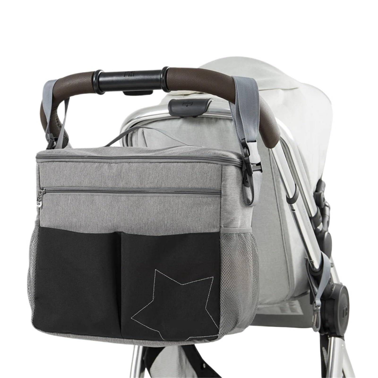 Wickeltasche Kinderwagen Mama Wickeltaschen Mutter große Kapazität Reisewindelrucksäcke mit Anti-Verlust-Reißverschluss solide Kinder Mutterschaft Stilltaschen Kinder Kinderwagen Taschen Organizer(Gra