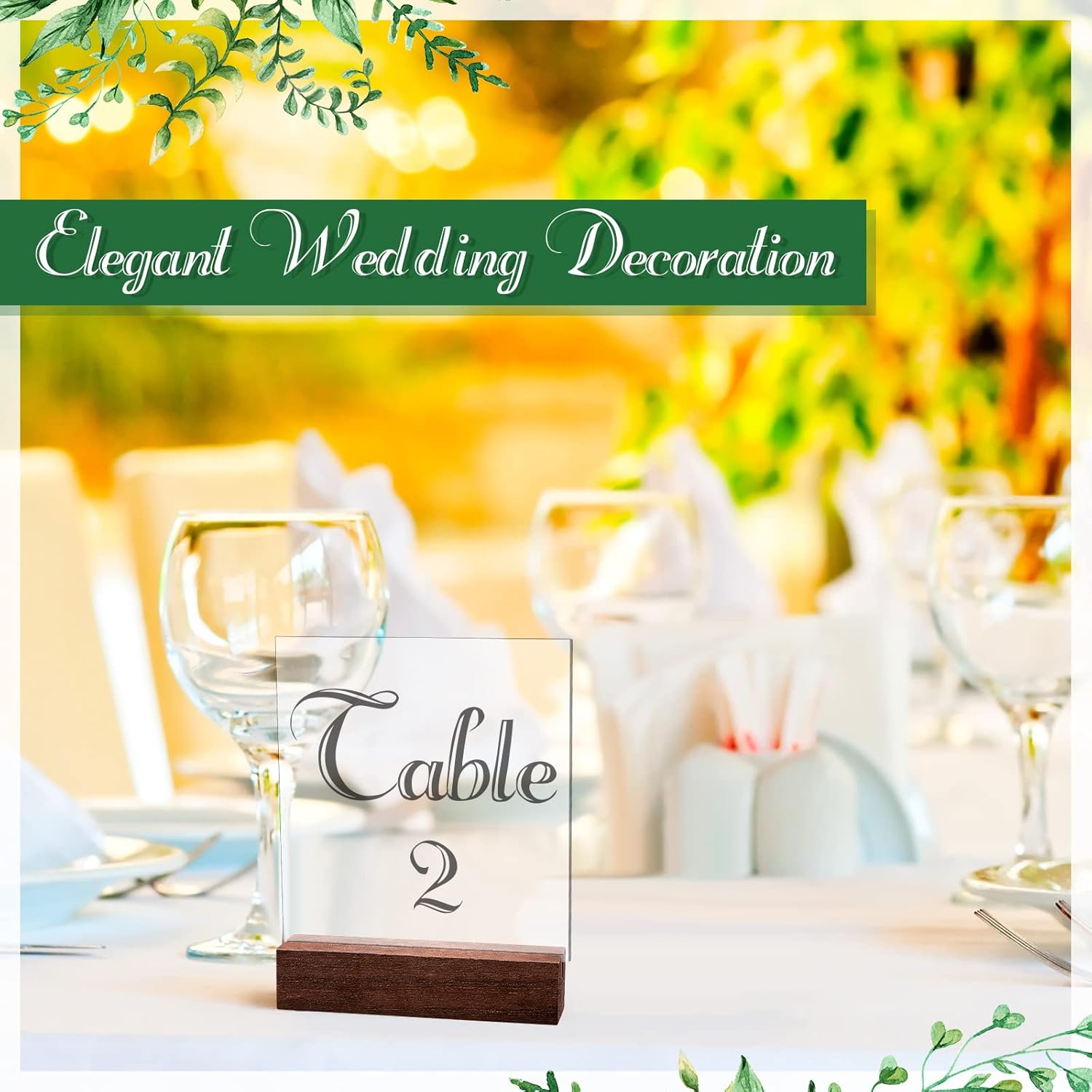 12 Pieces Wood Place Holders Wood Sign Table Number Stands Name Card Holder for Wedding Party Events Decoration(Acrylic 4.6x1.1x1 Inch,Walnut) - Image 4