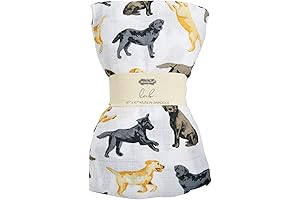 Mud Pie Labrador Retriever Print Swaddle Blanket