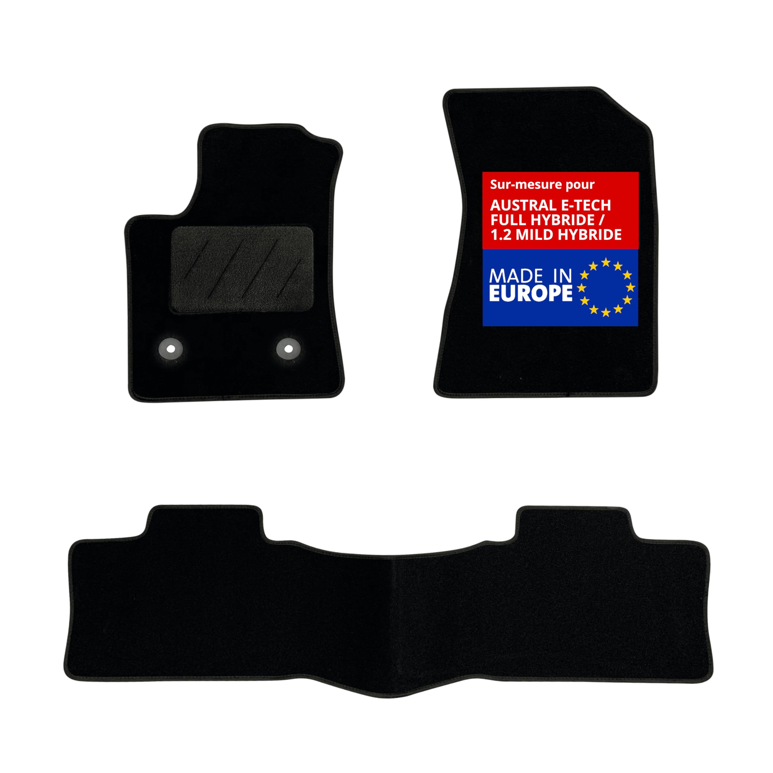 Tapis de sol voiture sur mesure Renault Austral E-Tech hybride 3 pièces