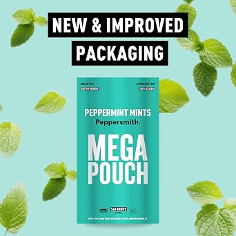 Peppersmith Peppermint Sugar Free Mints - Mega Pouch - 560 Mints - 330g
