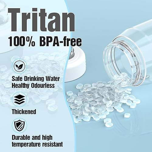 Miniatura 3 de Botella de agua transparente de 32 onzas, con tapa de boquilla y asa de transporte, reutilizable, sin BPA, botella de agua de senderismo adecuada