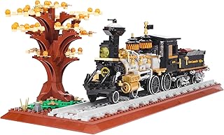 Chunbrommisam Steam Train Building Blocks, Build Model Train Set, DIY Locomotive Display Toy with Railroad Tracks, Gift for Train Enthusiasts (950 Pieces)