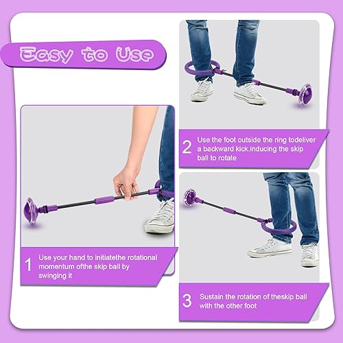 Miniatura 6 de VCVOIP Pelota de salto de tobillo para niños, rueda flash colorida plegable para niños y niñas, juguetes para interiores y exteriores, juguetes para