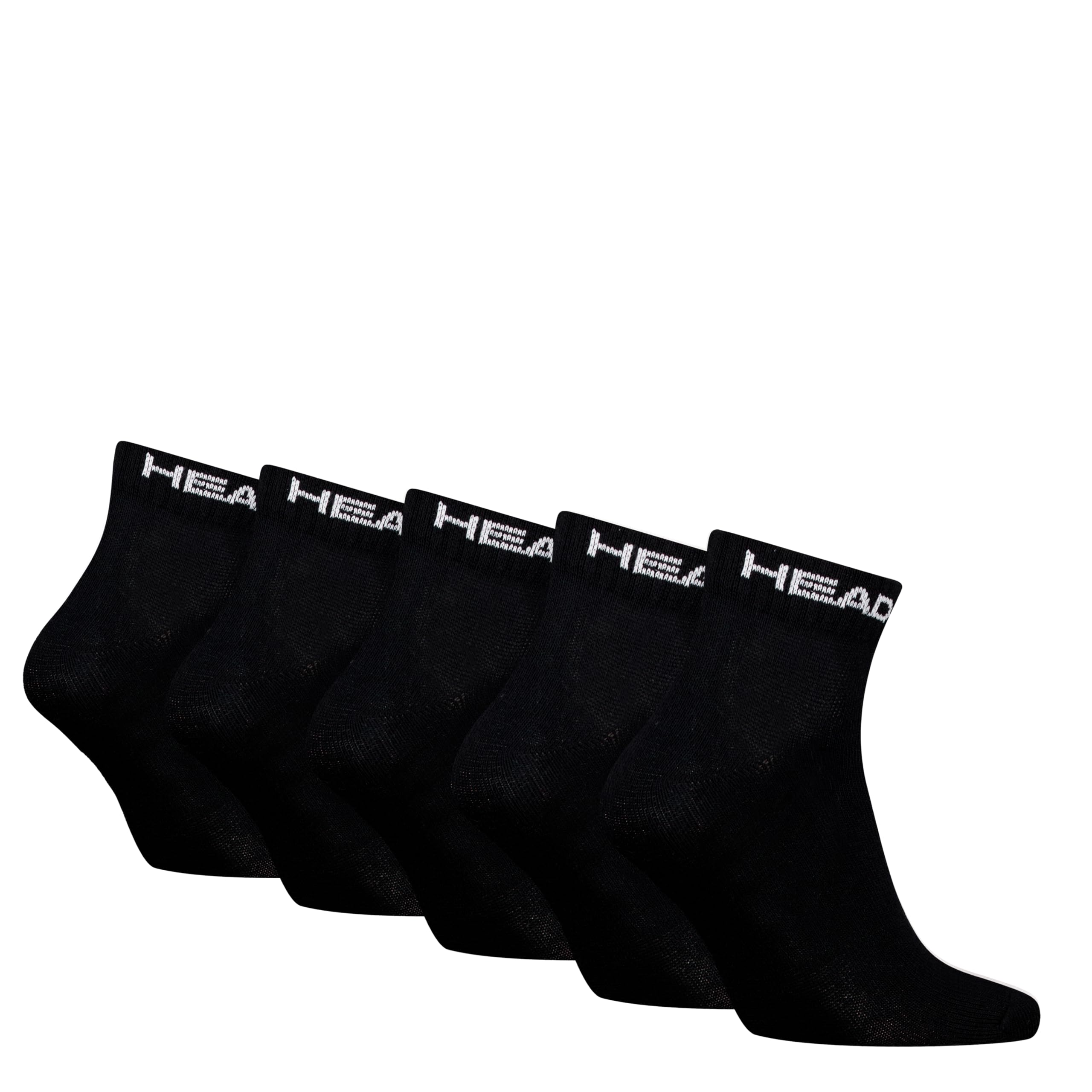 HEAD Unisex All Sports Quarter (zestaw 5 sztuk), czarny, 43-46 EU