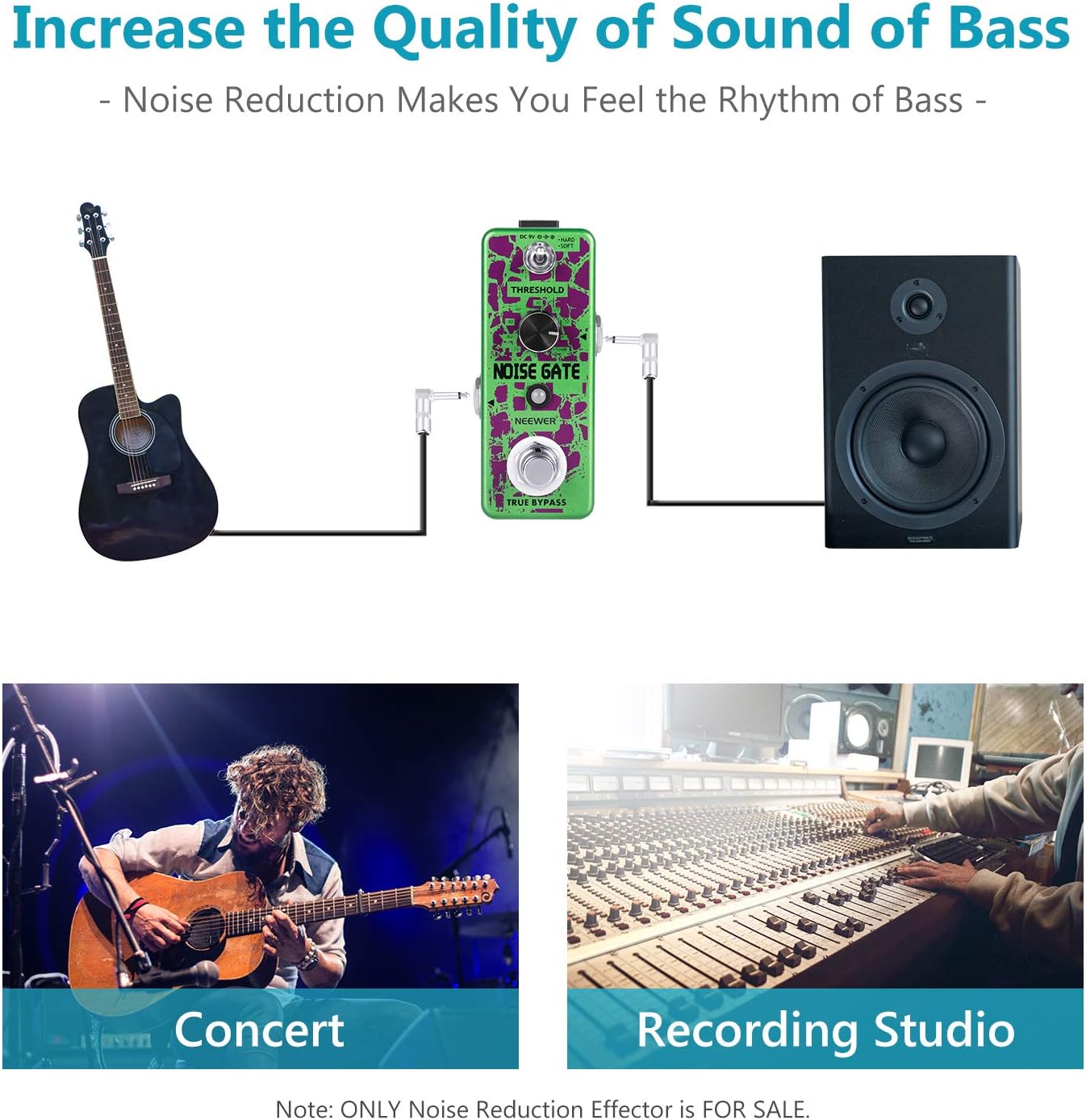 Neewer Noise Killer Guitar Noise Gate Suppressor Effect Pedal with 2 Working Models for Guitar Playing and Guitar Performance in Live Show or Recording Studio