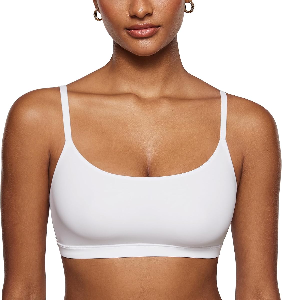 INLYRIC Women's Unlined Wireless Sports Bralette | Comfort, Unpadded, Scoop Neck, Wirefree, Dual-layer, Seamless, Pull-on, Adjustable Straps, Gentle Support, Lounge