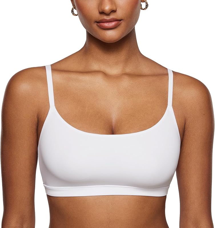 INLYRIC Women's Unlined Wireless Sports Bralette | Comfort, Unpadded, Scoop Neck, Wirefree, Dual-layer, Seamless, Pull-on, Adjustable Straps, Gentle Support, Lounge