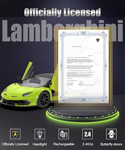 Miniatura 2 de Lamborghini - Auto a control remoto, con licencia oficial 114 Lambo RC Car 7.4V 500mAh con modelo rápido de 9.3 mih, juguetes de auto para adultos,