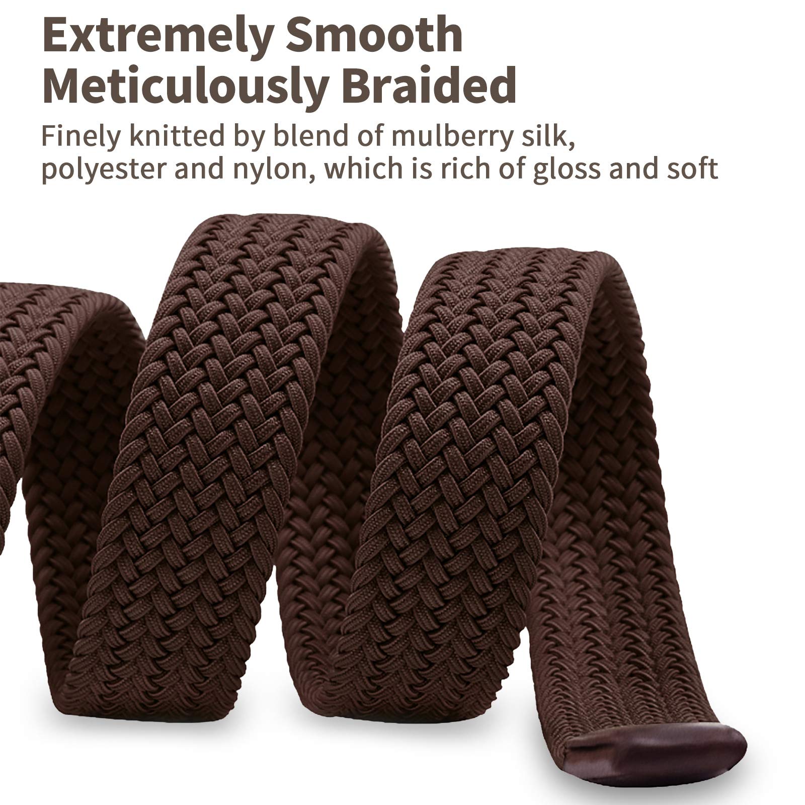 Fairwin Cintura Uomo, Cintura Elastica Intrecciata per Uomo, Confortevole Cintura in Tessuto Elastico Stretch per Jeans Pantaloni