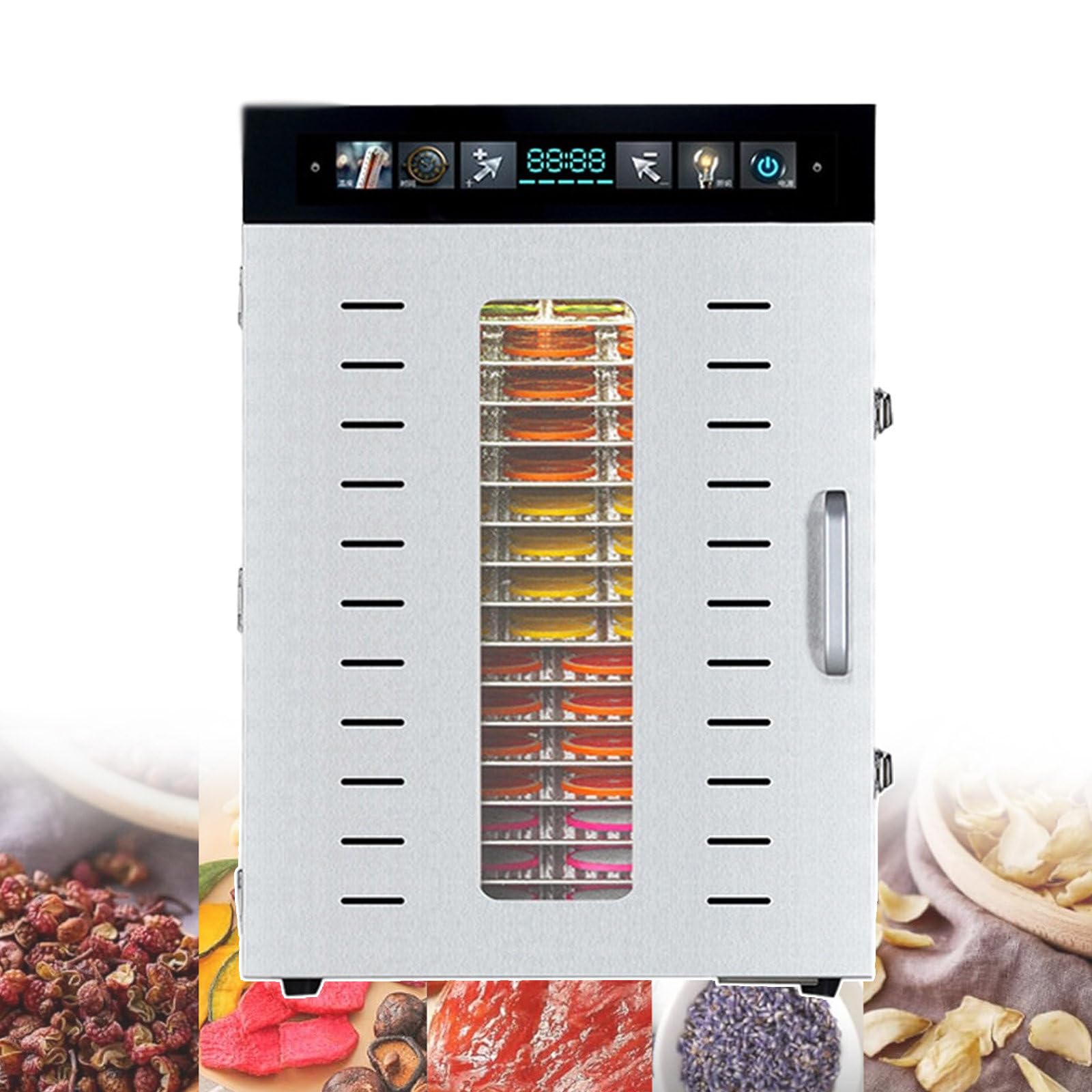 Food Dehydrators for Herbal Tea Fruit Jerky | Electric Food Dryer Machine 70-200°F | Food Dehydrator Machine 0-24H | Jerky Dehydrator Machine |