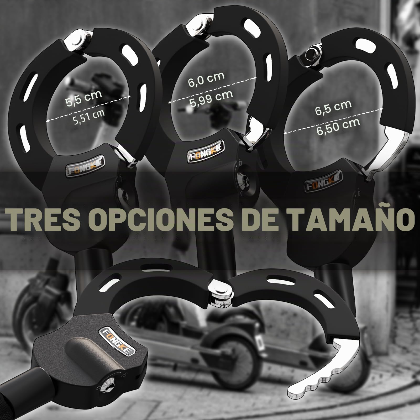 Candado Patinete Electrico, Candado Bicicleta Antirrobo con Bolsa, Cadena Moto de 8MM de Espesor, Alta Seguridad Candado de Cadena, Accesorios para Patinete Electrico y Bicicletas Eléctricas
