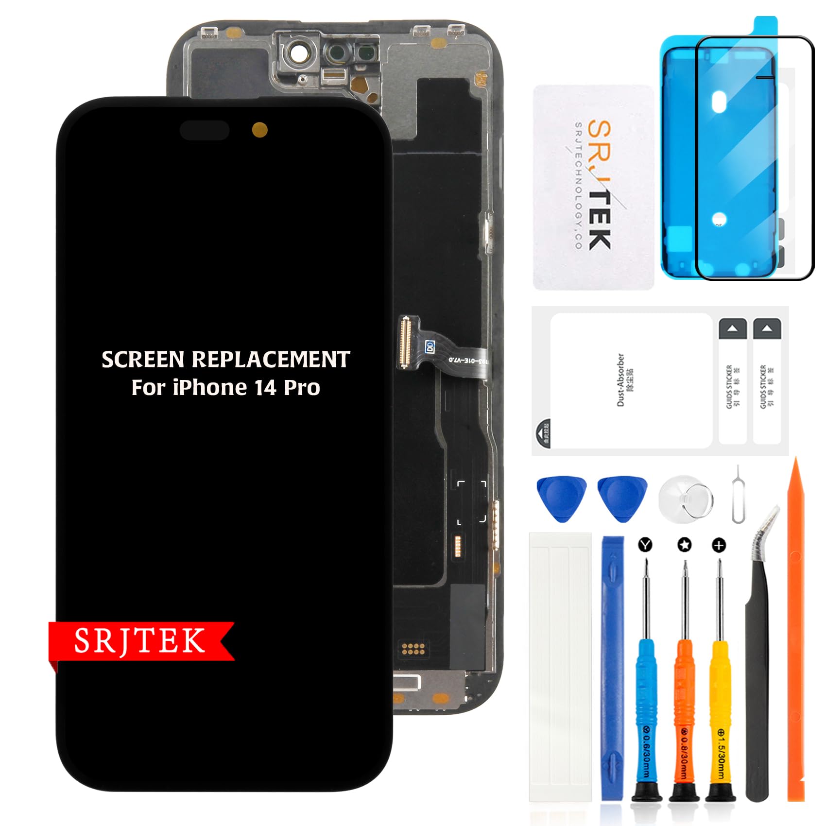 Amazon.co.jp: SRJTEK For iPhone 14 Pro 6.1インチ A2638 A2636 A2483 