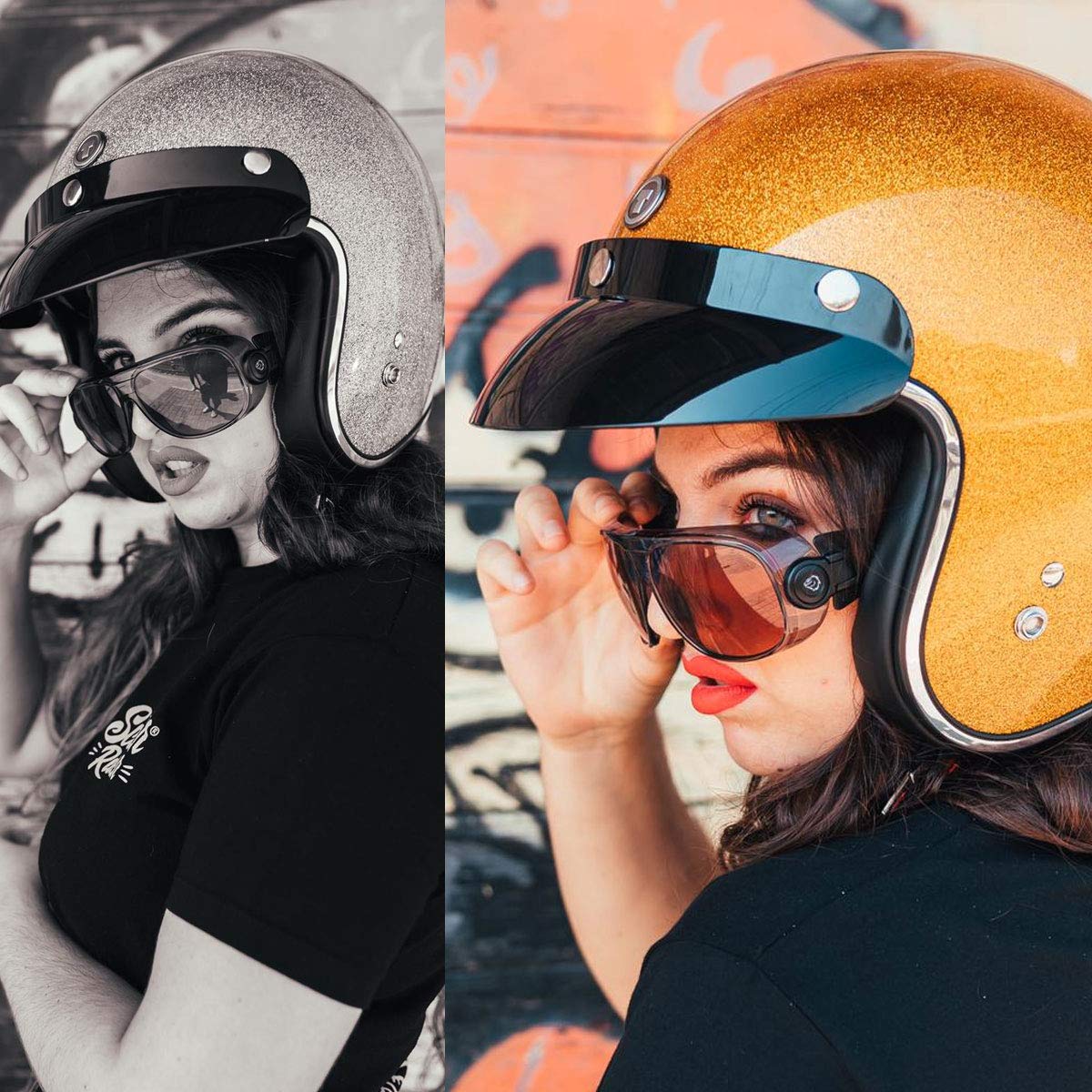 IGUANA CUSTOM CLOTHES Occhiali fotocromatici unisex vintage di protezione per moto bici montagna sicurezza lenti policarbonato infrangibili trattamento anti-appannamento oscuranti al sole