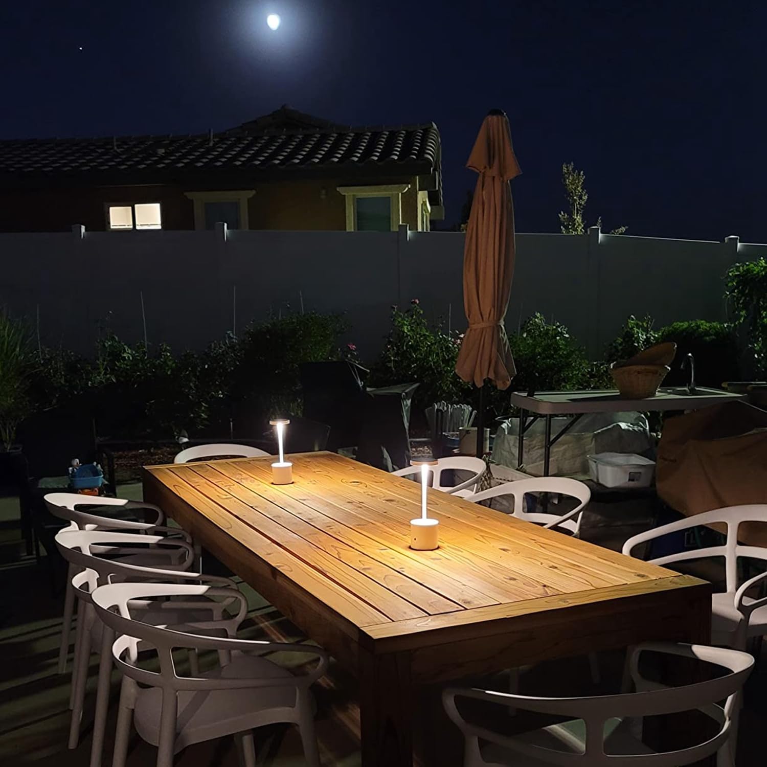 Upgraded Cordless Table Lamp, IP54 Waterproof, 5000mAh Rechargeable Battery Up to 40 Hours, 2 Gold