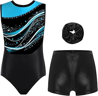 Conjunto Dedanza Gimnasia Para Niñas De 3 Piezas Leotardo Sin Mangas Pantalones Cortos Y Banda Para El Cabello Disfraz Bailarina Fiesta