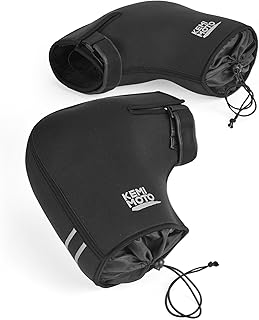 KEMIMOTO バイク ハンドルカバー スクーター 防風 防水 pcx 125cc xmax ミニバイク オートバイ 原付バイク 洗える 秋冬 防寒対策 防寒具 ハンドルウォーマー フリーサイズ ブラック