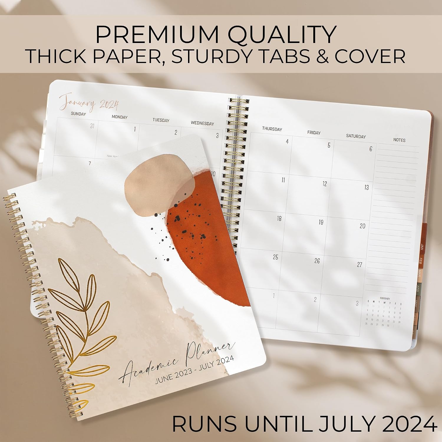 Simplified 2023-2024 Academic Planner - A Beautiful 8.5" x 10.5" Daily Planner for Women or Men with Weekly & Monthly Spreads For The 23-24 School Year - Runs From June 2023 - July 2024