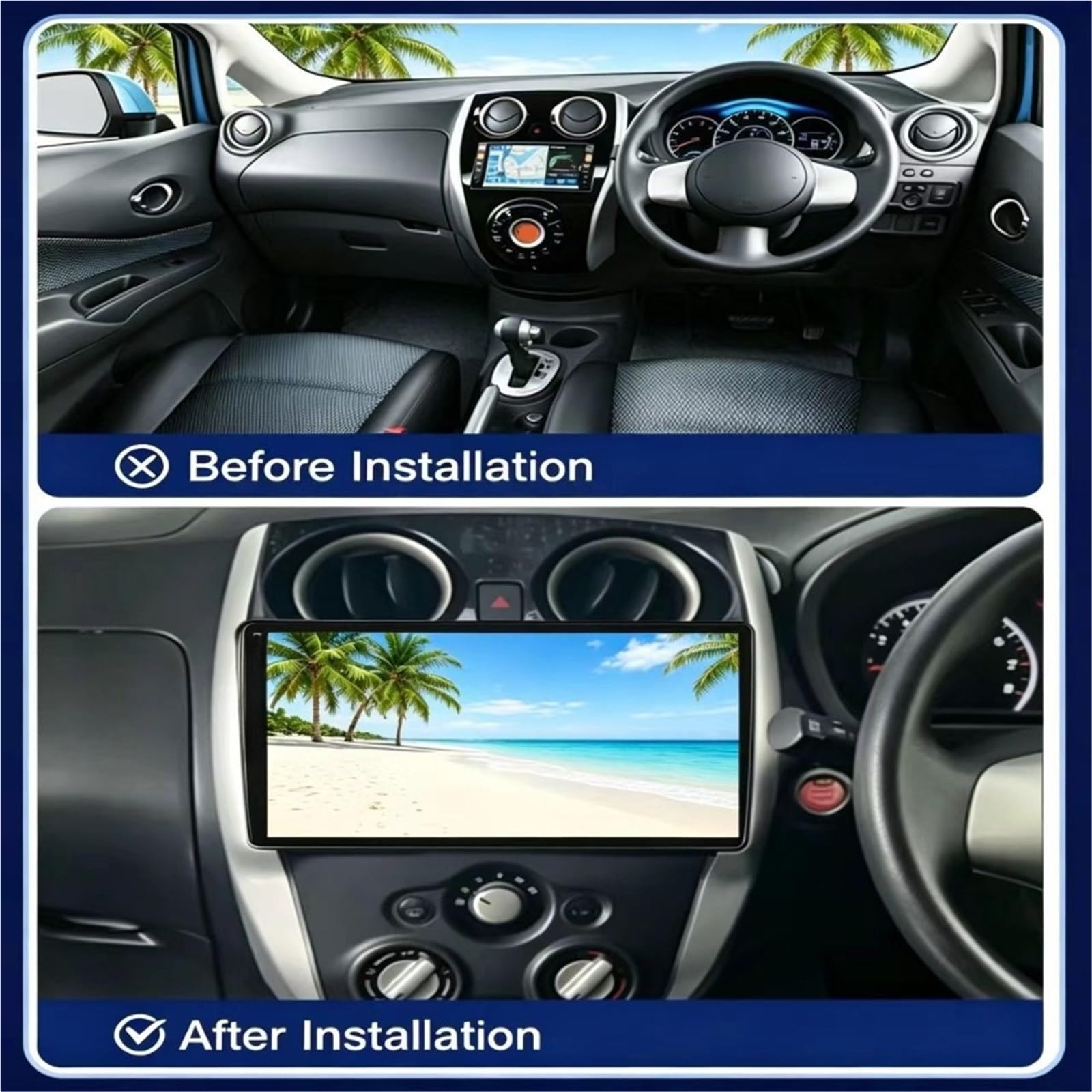 Mascherina per Autoradio Cruscotto per Autoradio | Per Nissan Per NOTE 2014-2017 Telaio Versatile Modifica Pannello Di Controllo Centrale Telaio Da 10 Pollici