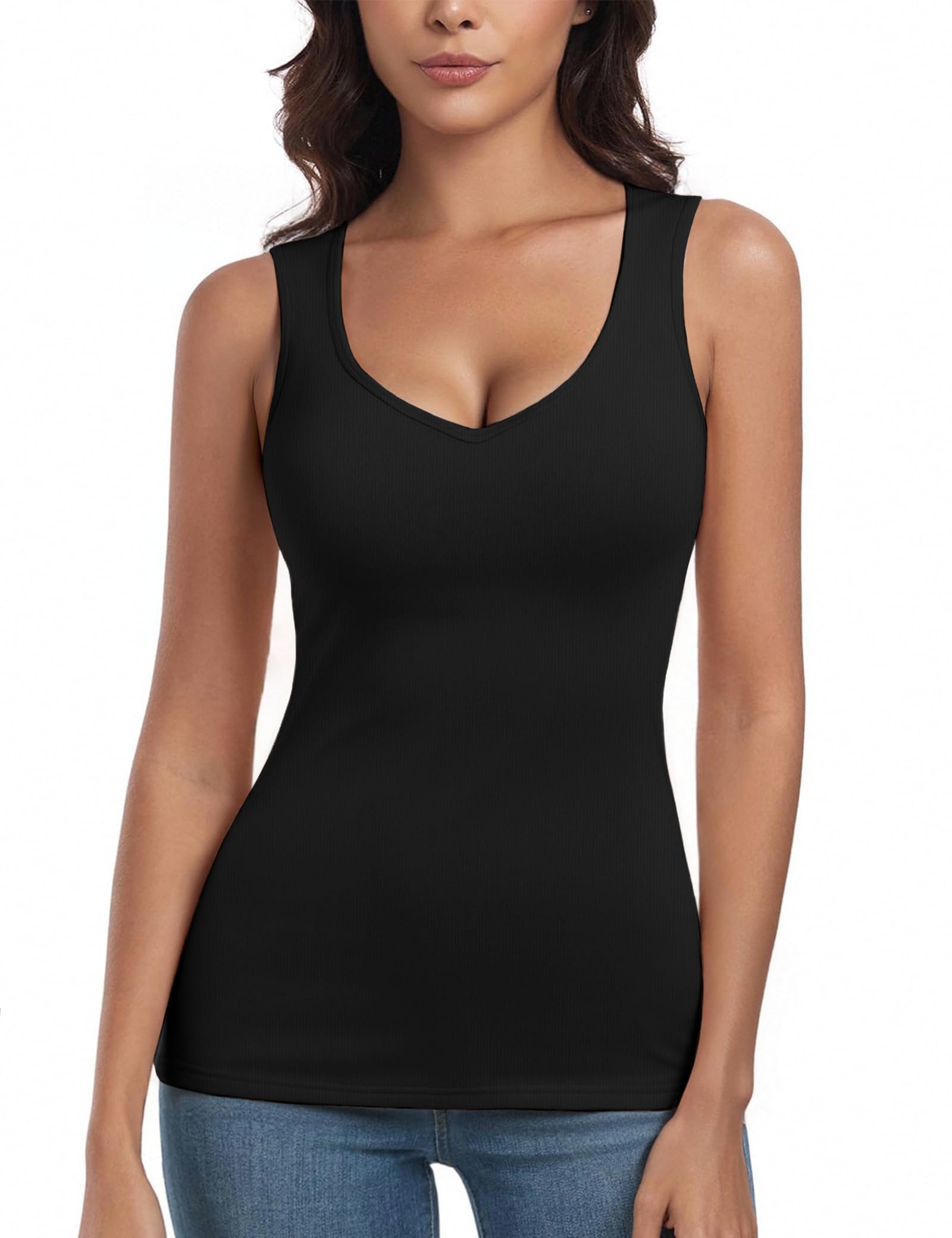 Totatuit Damen Unterhemden Thermo Warme Tank Top Ärmellos Unterwäsche Basic Thermoshirt Fleece Sleeveless Oberteil Base Layer für Winter