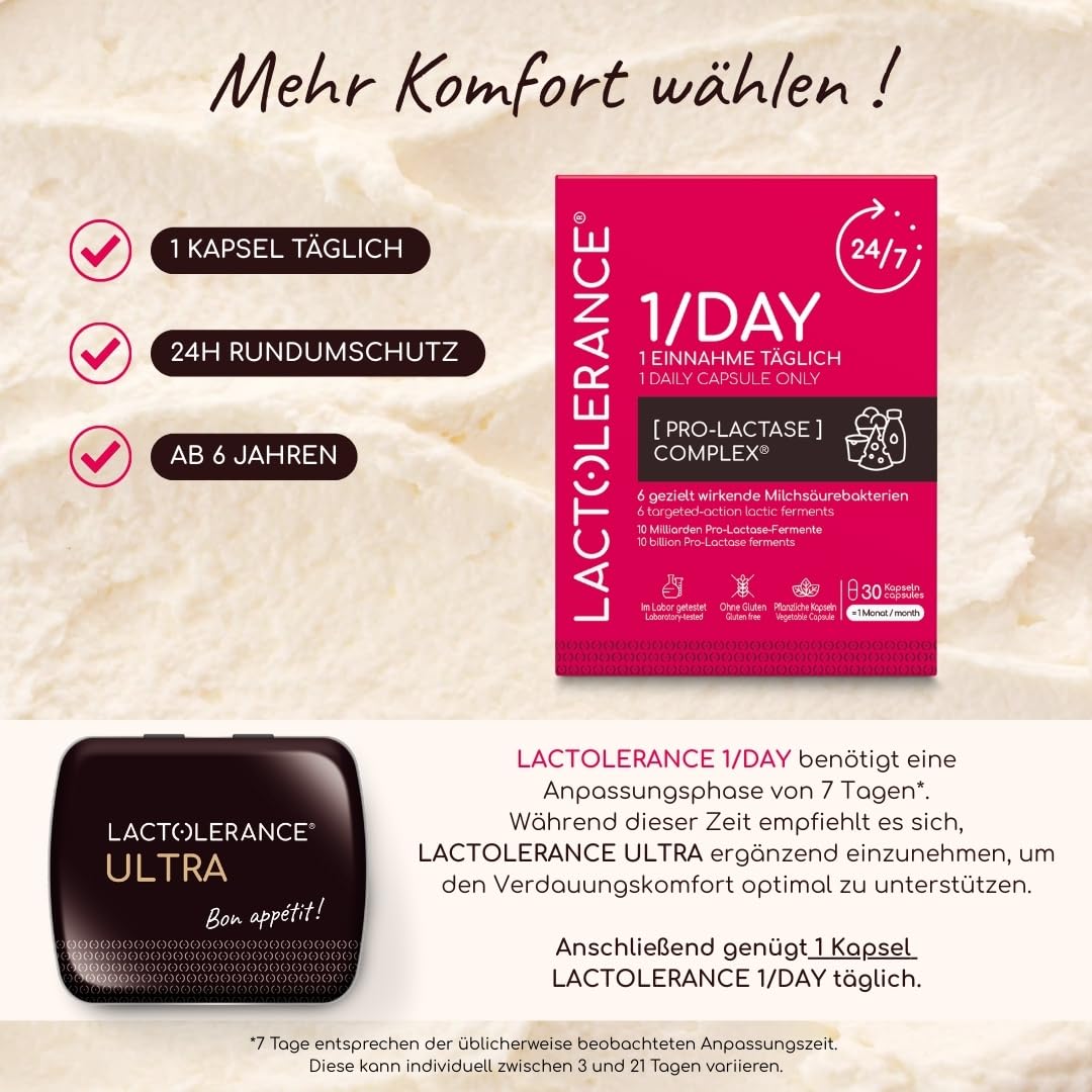 LACTOLERANCE Kennenlern-Set ULTRA & 1/DAY, Laktase, Lipase, Probiotika