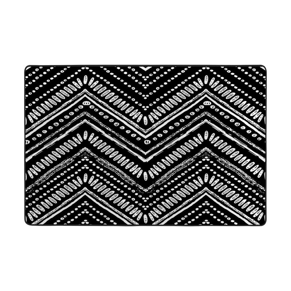 Grand tapis de sol lavable en zigzag 152x99 cm pour salon et chambre