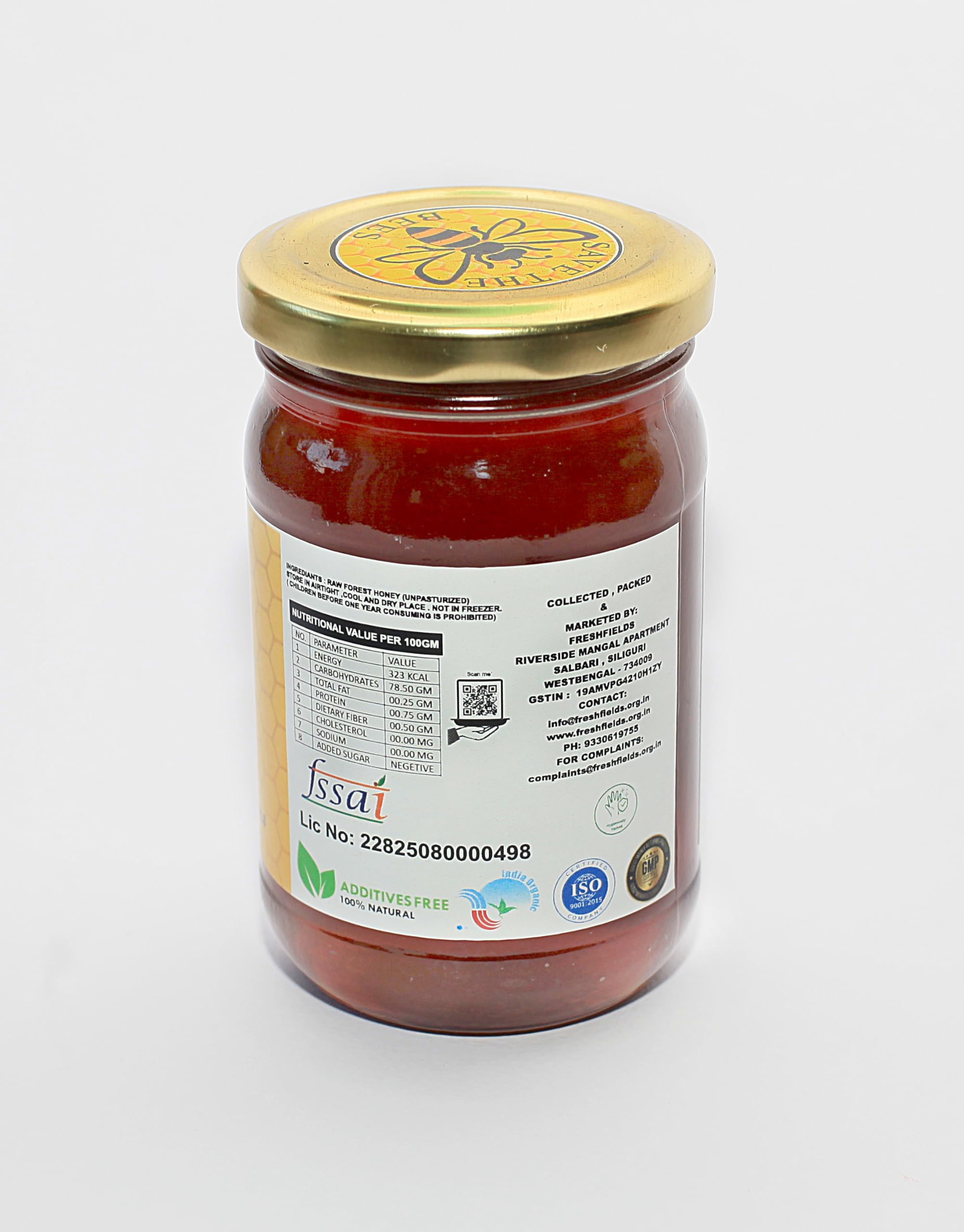 FRESHFILDS Natural Organic Wild Honey | Pure Forest Harvest 350g-05221