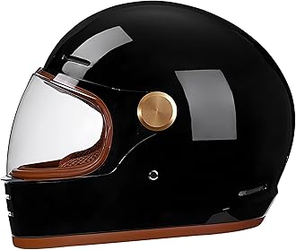 Retro Motorcycle Helmet for Adults?Vintage Full Face Helmet with Ventilation System, Waterproof Design for Motorcycle Riding