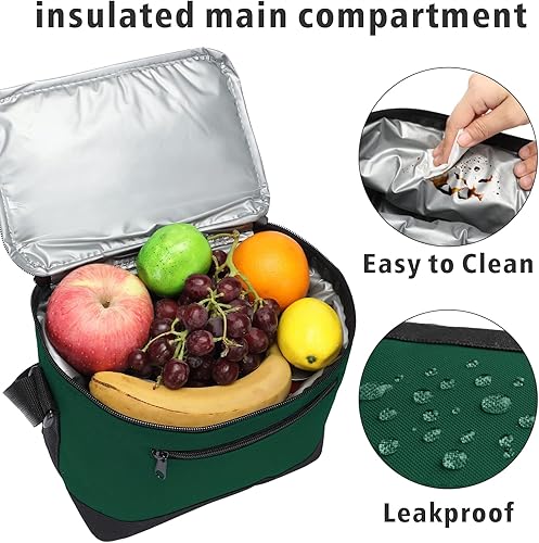 Miniatura 3 de MISSMOON Bolsa enfriadora de almuerzo, pequeña caja térmica con aislamiento para 6 latas, bolsa de almuerzo, correa ajustable para adultos, mujeres