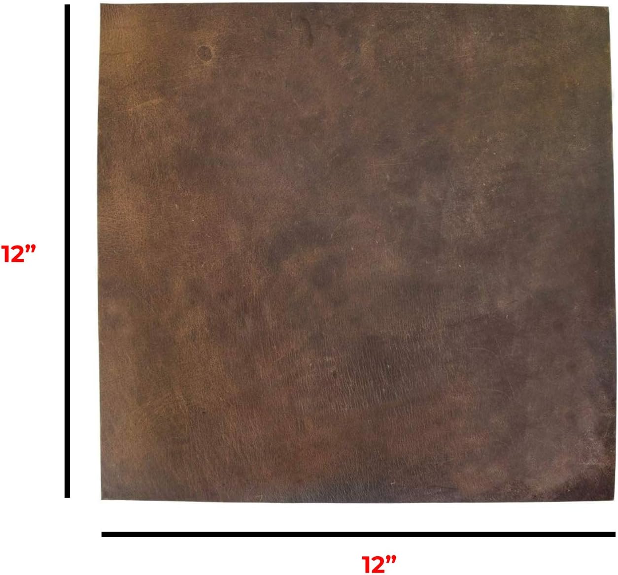 ELW Thick Leather Square for Crafting, Tooling, Repair Projects BB (12" x 12") (3.5mm) | Heavy Weight | Natural Full Grain Leather | Quality Leather Guaranteed | Bourbon Brown