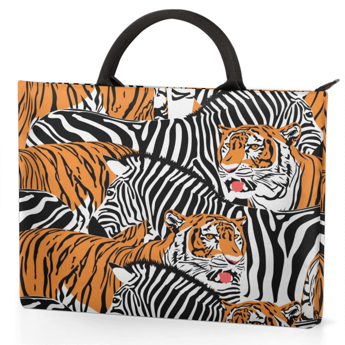 Tygrys i zebra pokrowiec na laptopa 13-16 cali zebra zwierzę ręka etui na laptopa teczka listonoszka noszenie torba na komputer dla kobiet mężczyzn dzieci chłopców dziewcząt