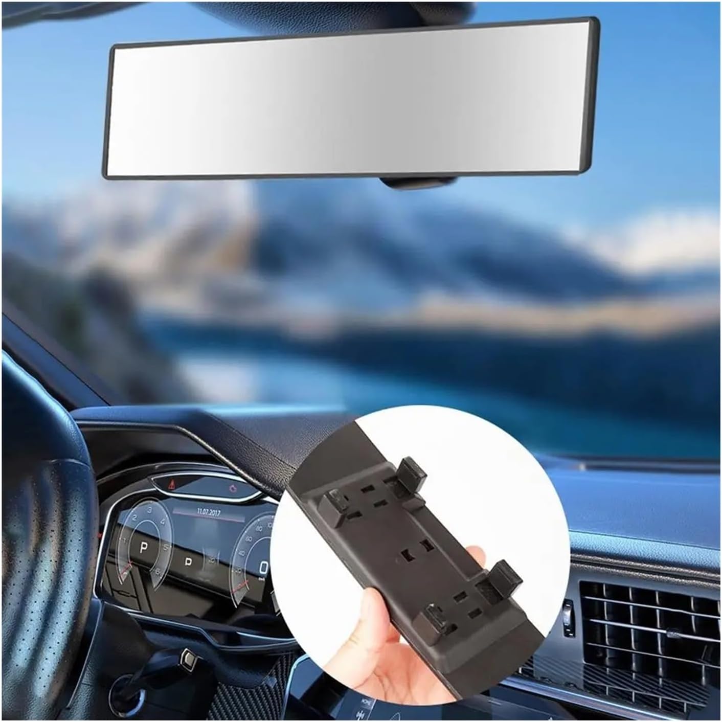 Car Interior Rear View Mirror Wide Angle Convex Rearview Baby Mirrors Anti Glare Large Vision Panoramic Auxiliary Monitor Car rearview mirror