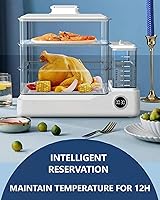 Vista 3 de 24l Electric Steamer, 800w Household Food And Vegetable Steamer, Automatic Power-Off Breakfast Machine, 24-Hour Delayed Start, Split Type