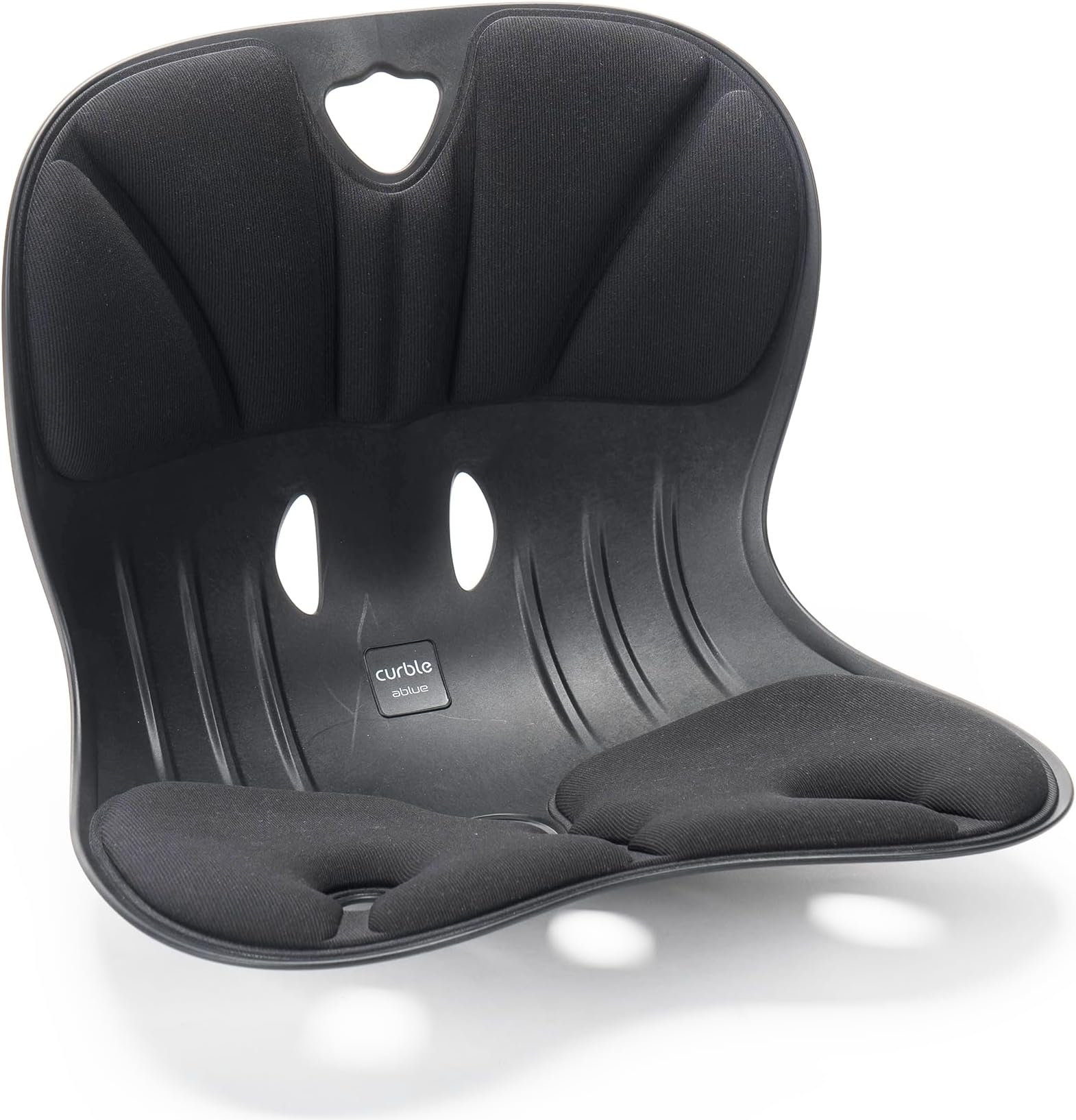 Curble Chair Wider -Perfect Posture Corrector Chair Helps Reducing Lower and Upper Back Pain. Ideal for Work or Study from Home, on Office or Regular Chair (Black)