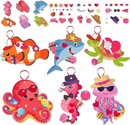 Miniatura 1 de SICOHOME Kits de manualidades para el día de San Valentín para niños 24 paquetes de adornos de manualidades de San Valentín haz tu propia artesanía