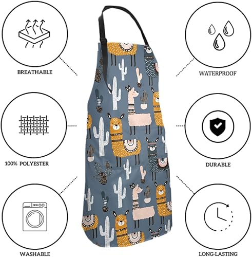 Miniatura 5 de Cafl Delantales para hornear barbacoa cuello ajustable para hombres mujeres impermeable