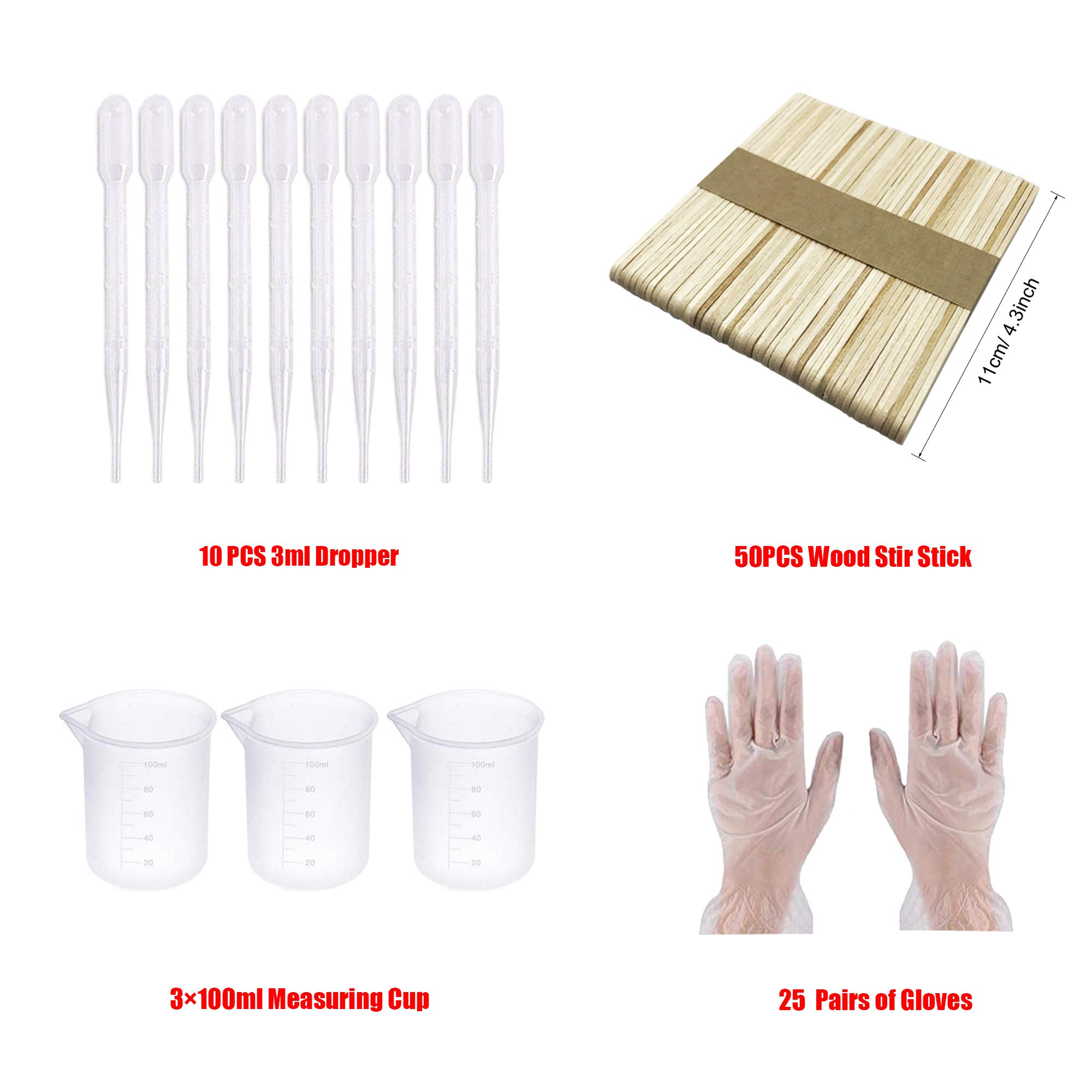 Allaonze 52 Pieces Acrylic Strainer for Tools, 7 Pieces Casting Moulds, Acrylic Silicone with Brush, Tool Sets for Painting, Drawing Sets for Painting and Crafts
