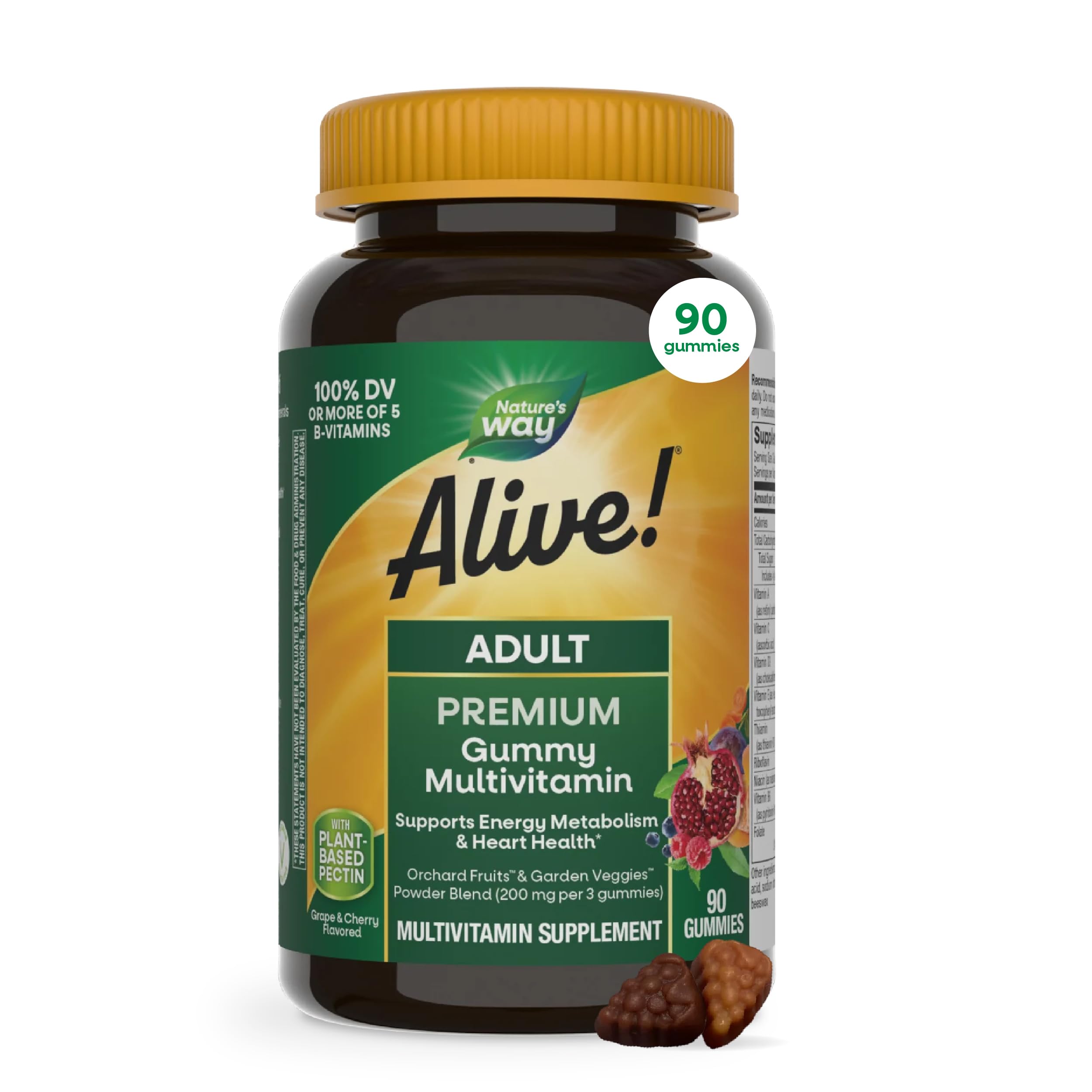 Nature's Way Alive! Adult Premium Multivitamin Gummies, Heart Health, 90 ct