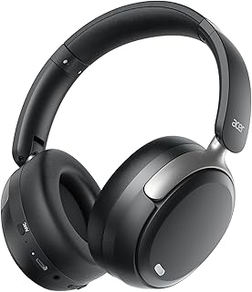 acer OHR516 Active Noise Cancelling Headphones, Over Ear Wireless Bluetooth, 60H Playtime, 40mm Drivers, Low-Latency Mode, ENC Clear Calls, Foldable Comfortable Design (Black)