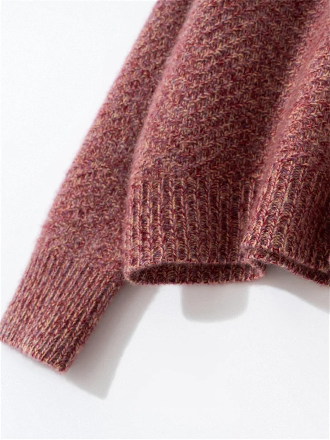 Disimlarl Maglione da donna in lana, spesso, morbido, caldo, con collo a lupetto, casual, sciolto