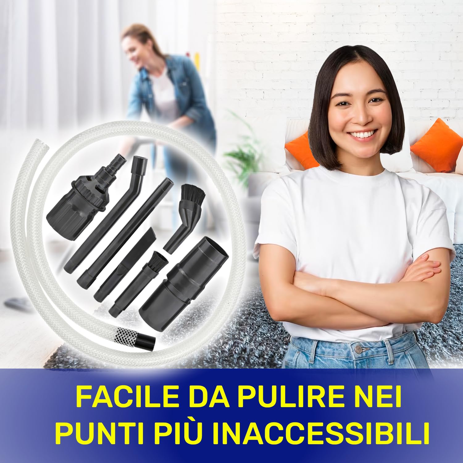 MONTERAL Set di 8 Beccuccio Aspirapolvere per i Diametri 32 mm e 35 mm - Garanzia di 10 Anni