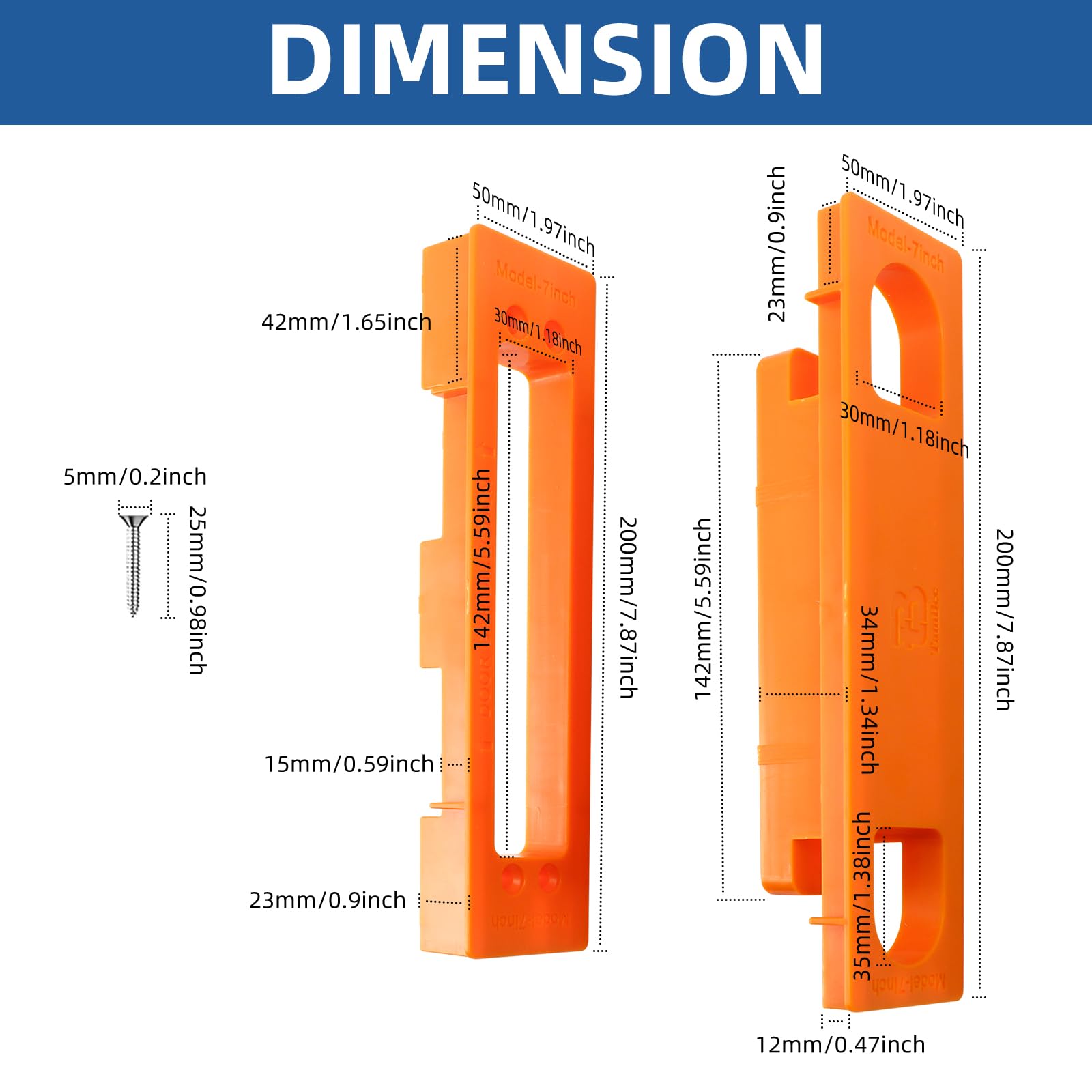 TamBee Hidden Door Hinge Mortiser Template Invisible Hinge Router Guide Template for Hidden Door Installation Kit Lightweight & Reusable Design(7 inch) - Image 3