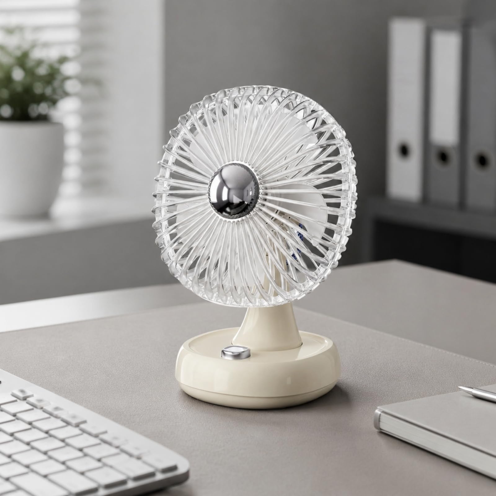 Mini Ventilateur Portable Rechargeable Silencieux Ventilateur Table USB Économique en Énergie pr Extérieur, Zone D'étu, Vert