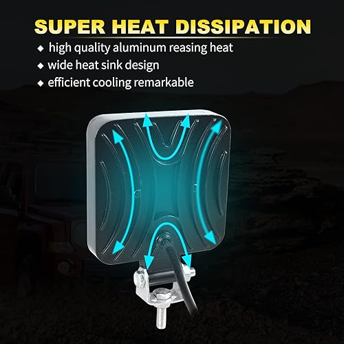 Miniatura 5 de AUXTINGS 2 unidades de 4 pulgadas 3.9 in 48 W mini luz de trabajo LED ultra fina haz LED Pods luces de conducción 12V 24V Offroad Lámparas