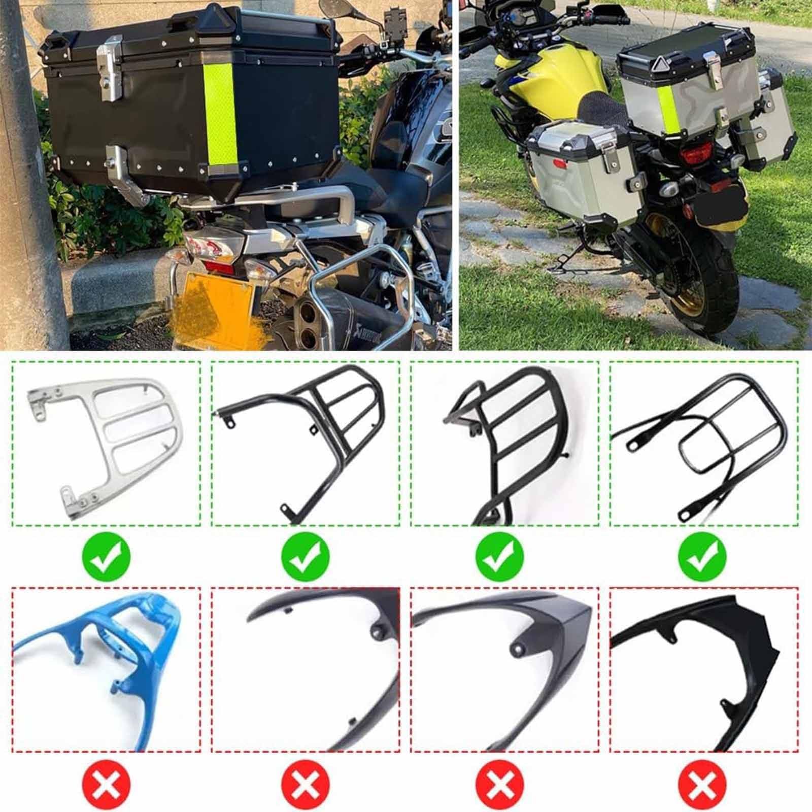 PixCy Top Case Moto Valise Moto en Aluminium Coffre De Moto étanche 28l 36l 45l 55l 65l 80l 100l Motocyclette Topcase pour Scooter Roller Moto Quad,Silver-80L