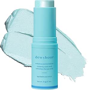 dewyhour Cooling Eye Balm Under Eye Cream for Dark Circles Puffiness - Korean Skincare Vegan Under Eye Balm Stick, Moisturizing Treatment for Women, Reduces Fine Lines, Wrinkles &amp; Eye Bags
