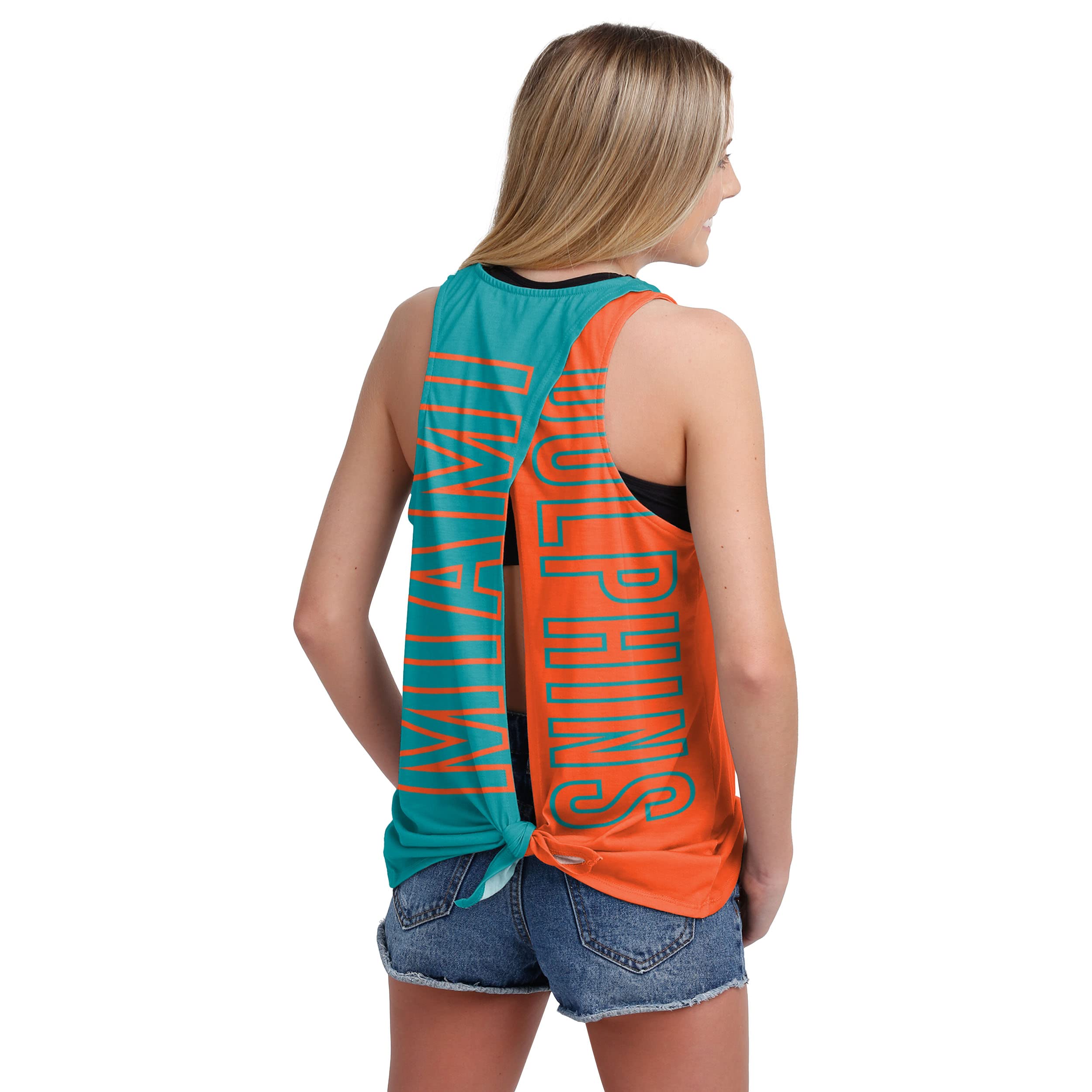 FOCO Miami Dolphins NFL Womens Tie-Breaker Sleeveless Top - M